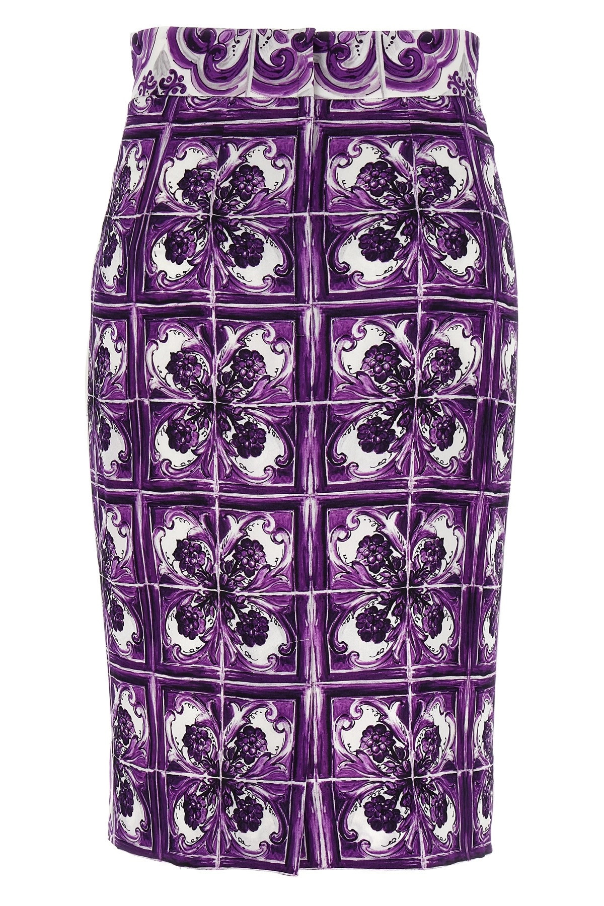 'Maiolica' print silk skirt - 3