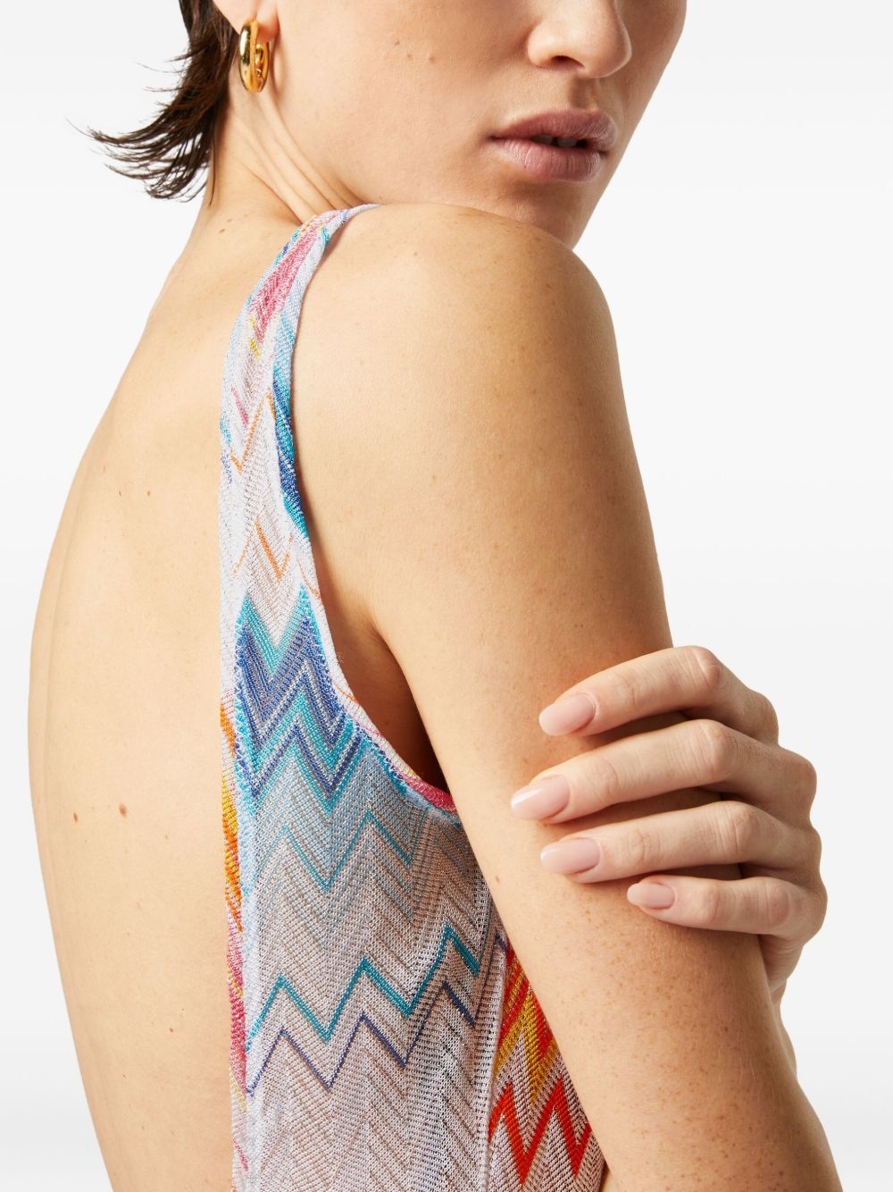 zigzag-pattern dress - 4