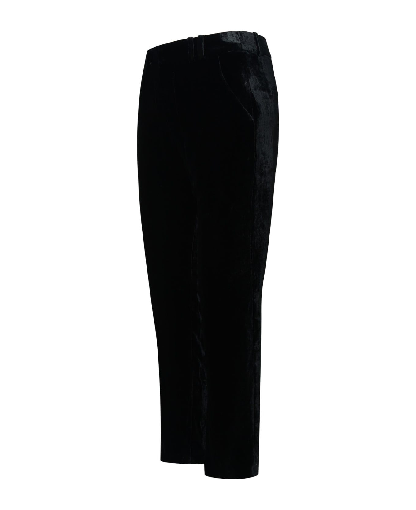 Black Silk Blend Pants - 2