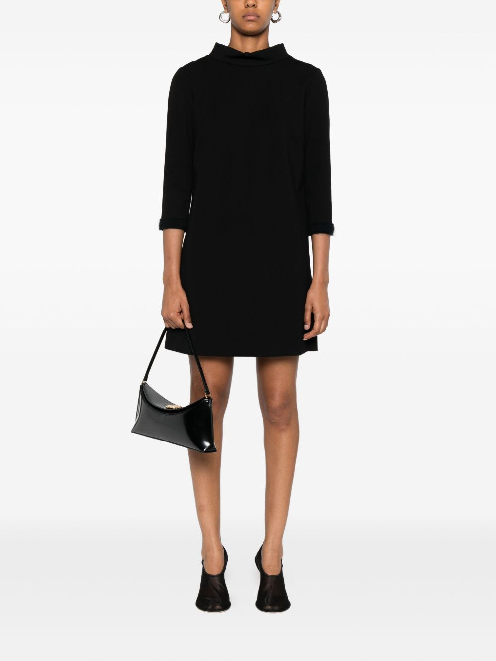 trim-detail concealed-fastening mini dress - 2