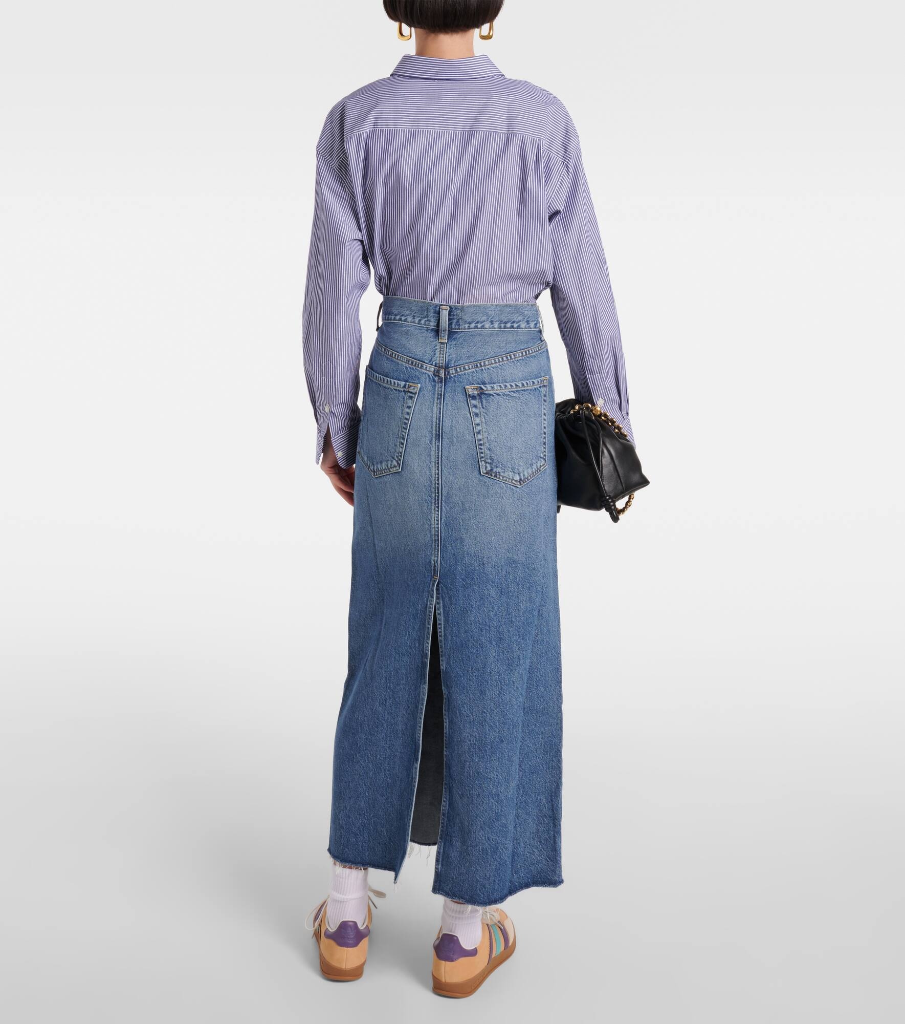Circolo Reworked denim maxi skirt - 3