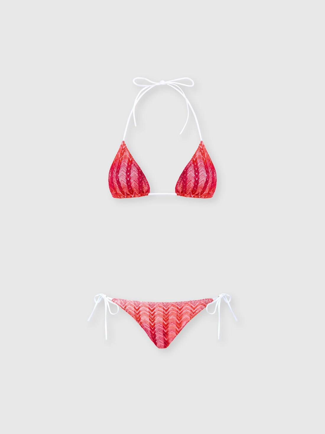 Viscose and lamé chevron-patterned bikini - 1