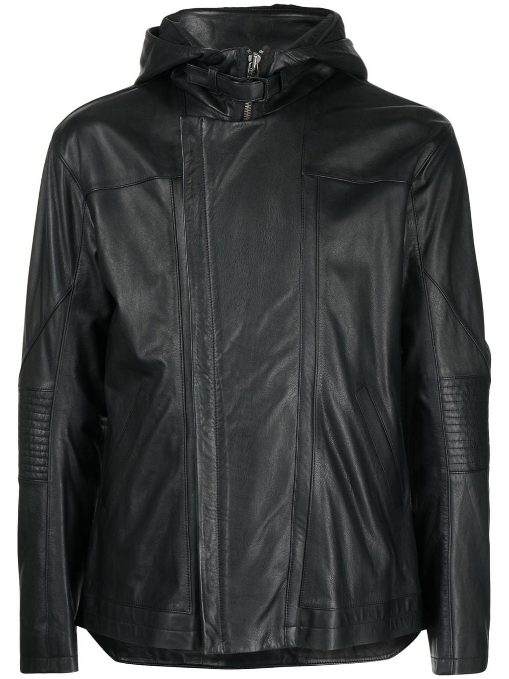 photograph-print leather jacket - 1