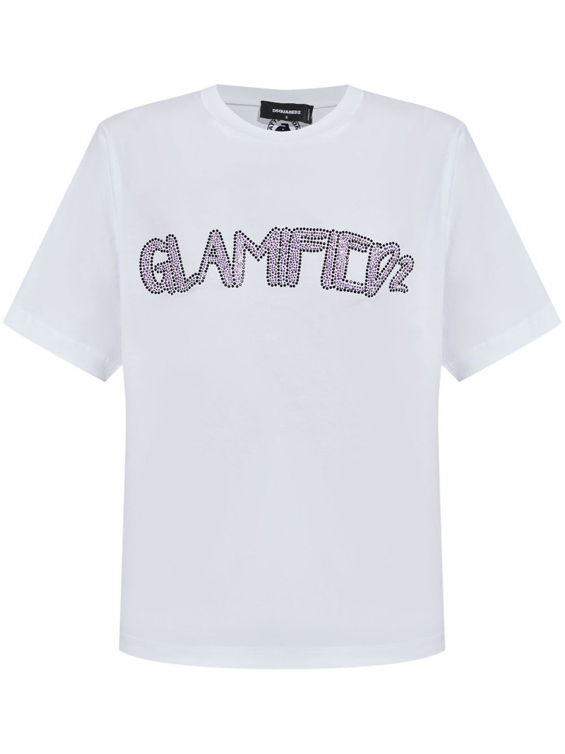 rhinestone-embellished T-shirt 1