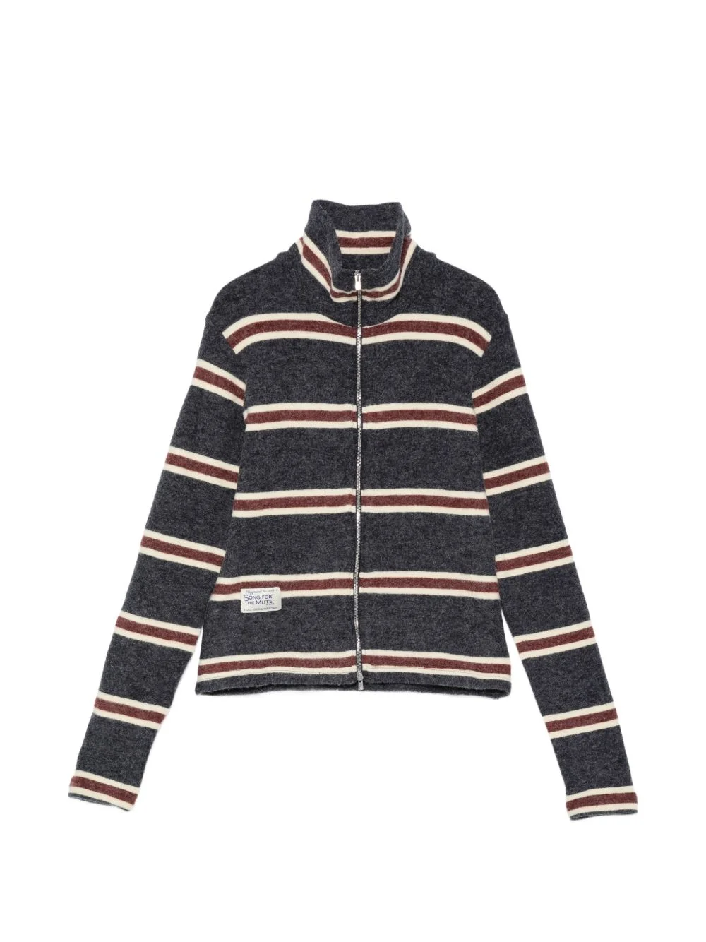 striped zip-up sweater - 1