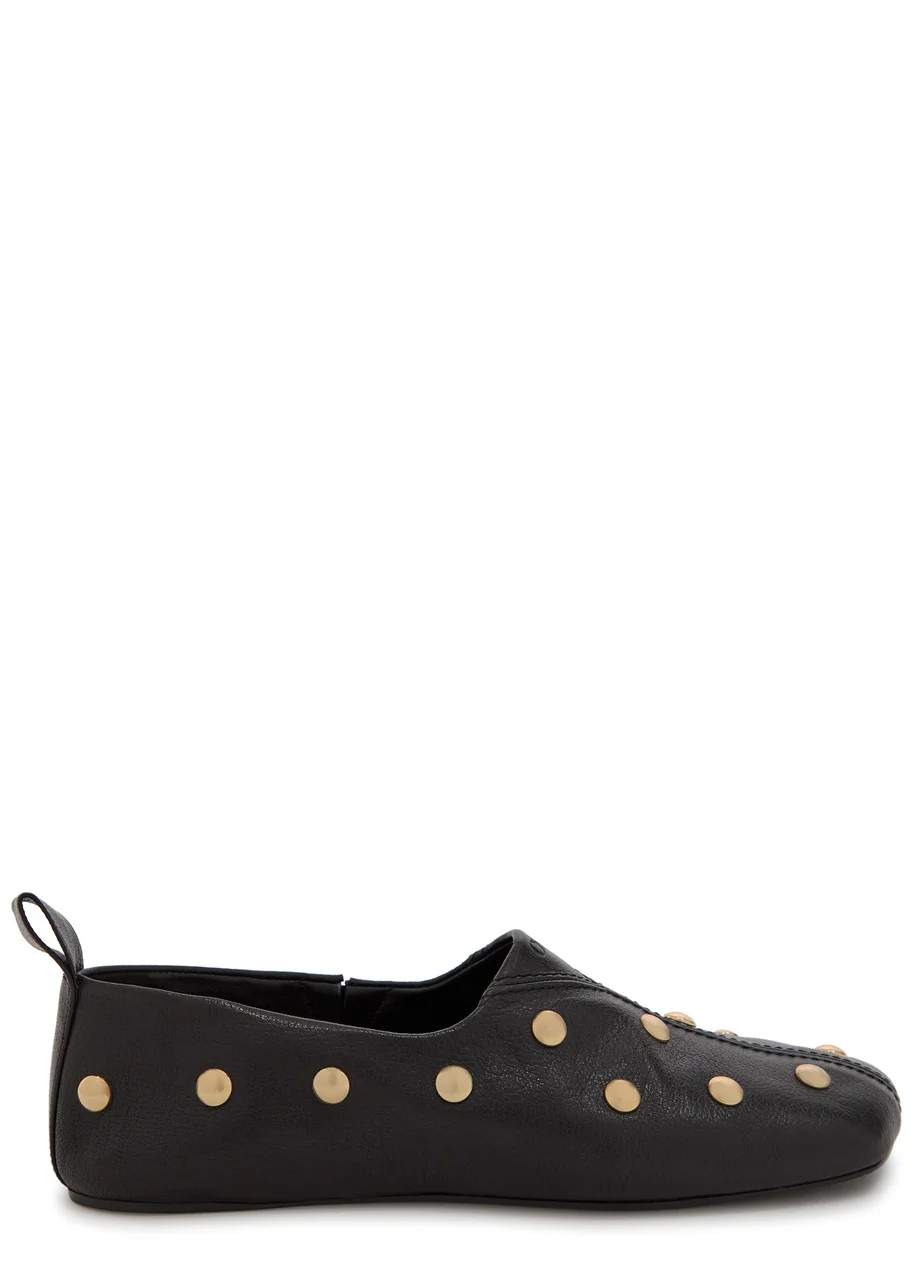 Chloe Rita Stud-embellished Leather Ballet Flats - 1