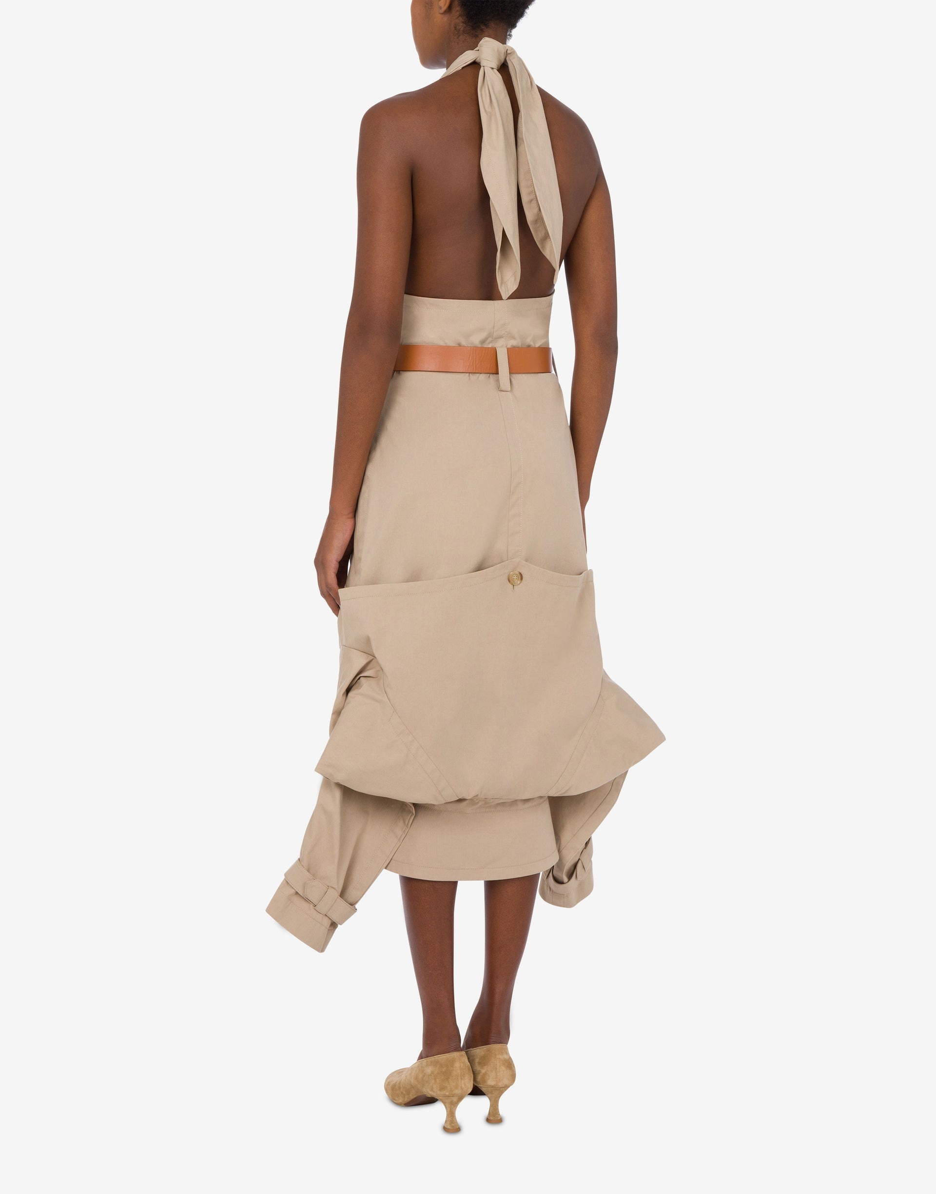 COTTON CANVAS DRESS WITH TRENCH DETAILS - 2