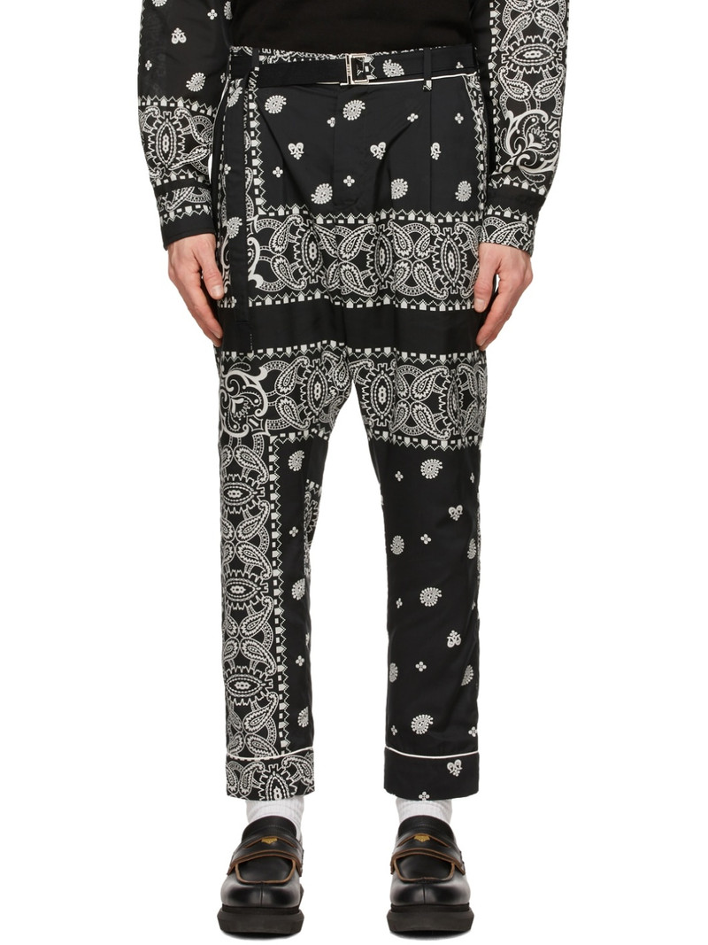 Black Archive Print Mix Trousers - 1