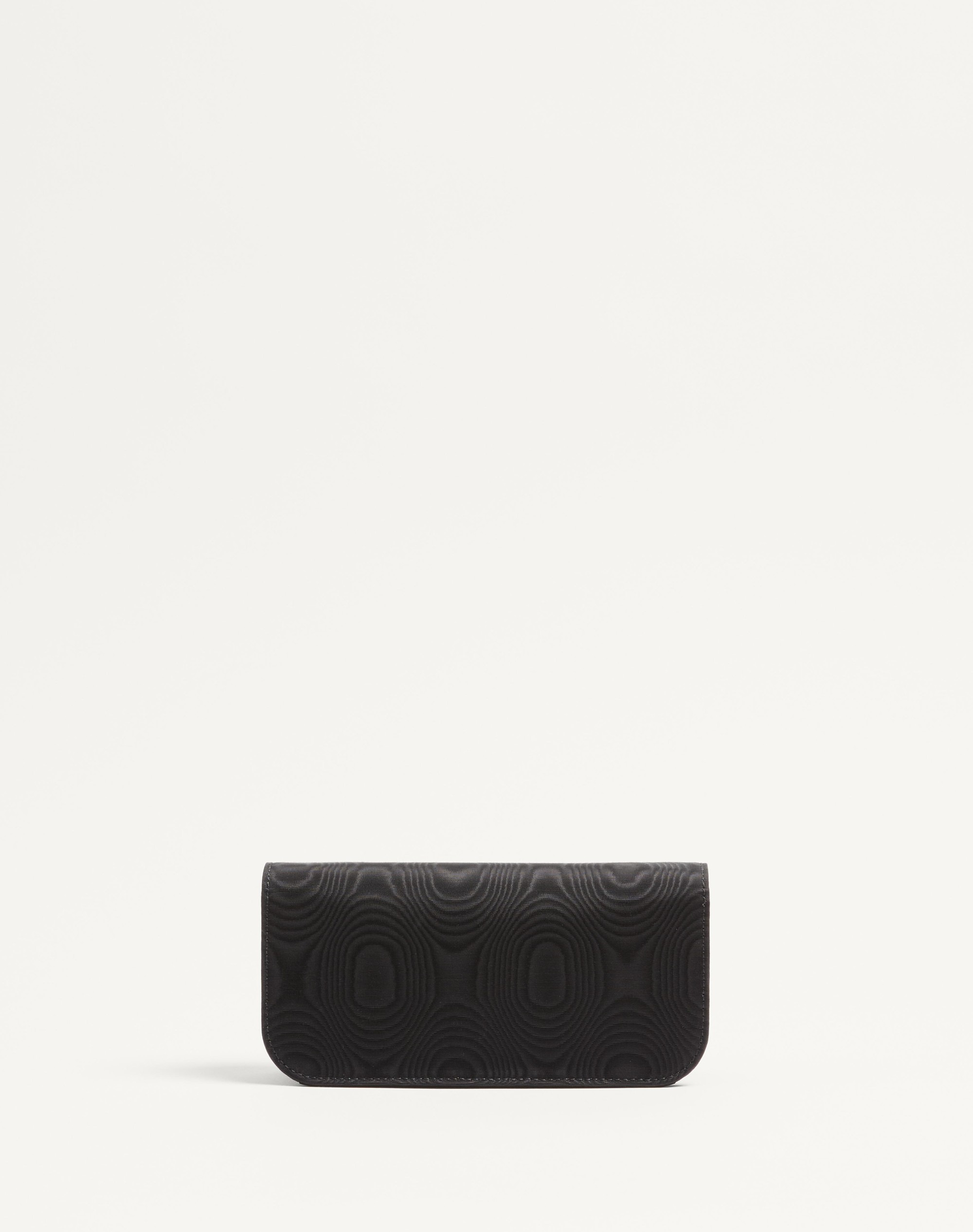 VALENTINO GARAVANI LOCÒ MOIRÉ FABRIC CLUTCH WITH JEWEL LOGO - 5