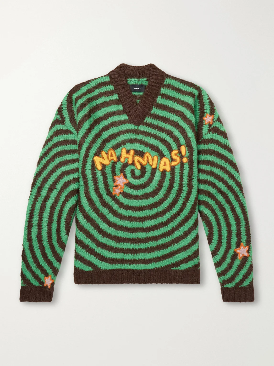 Embroidered Alpaca-Blend Crochet Sweater - 1
