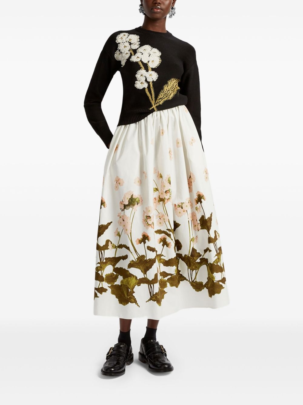gathered midi skirt - 3