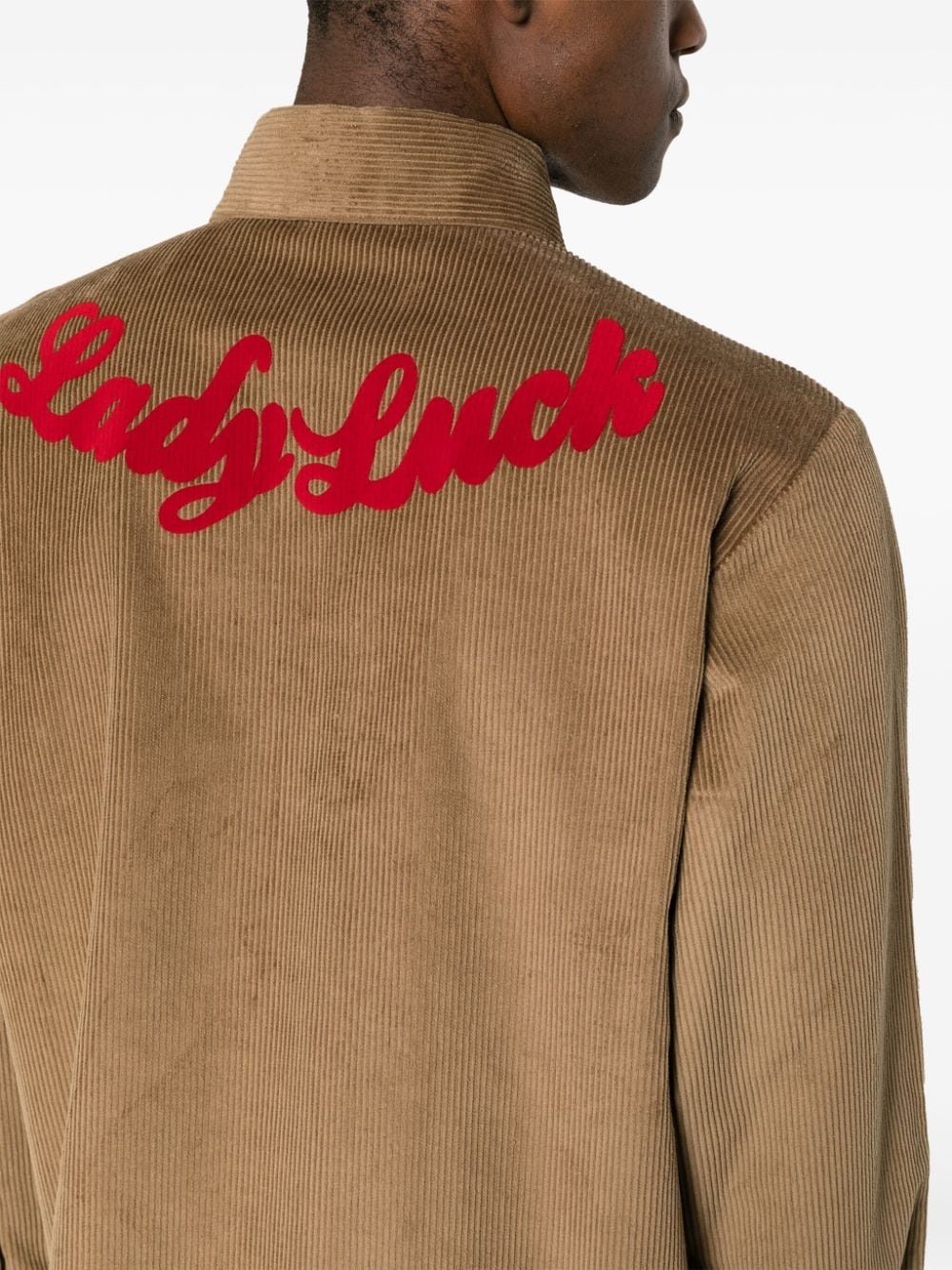 Lady Luck logo-embroidered corduroy shirt - 5
