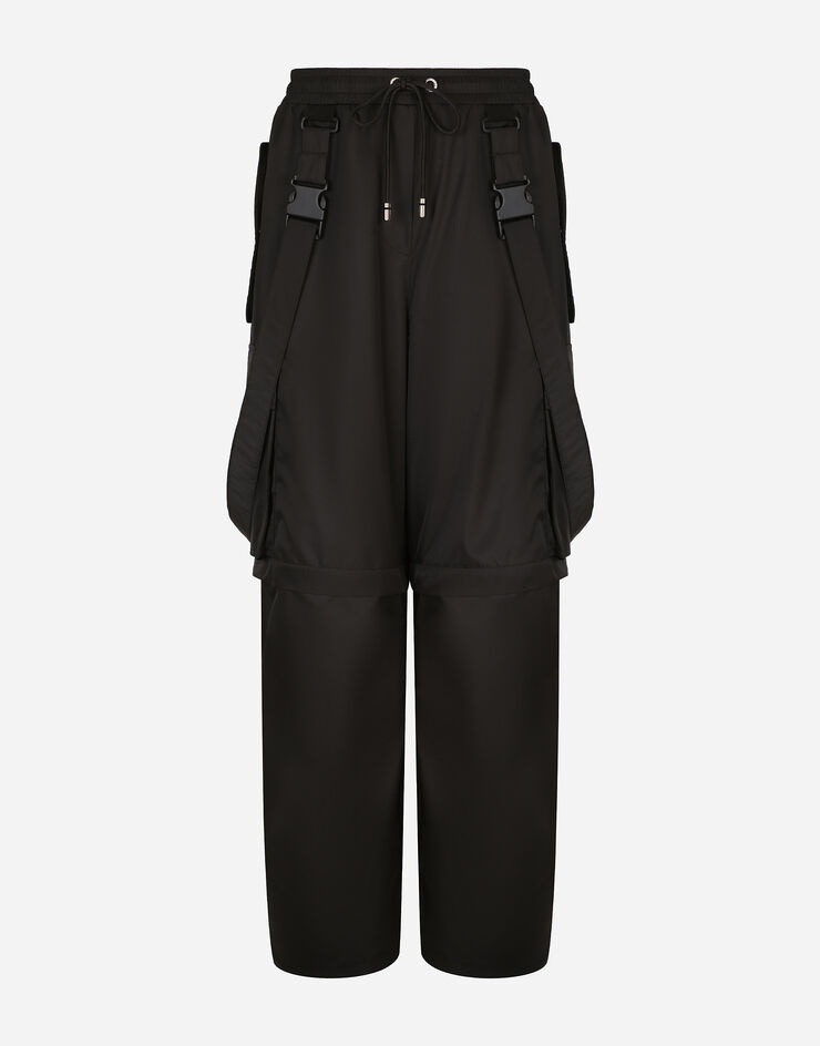 Nylon cargo pants with straps - 3