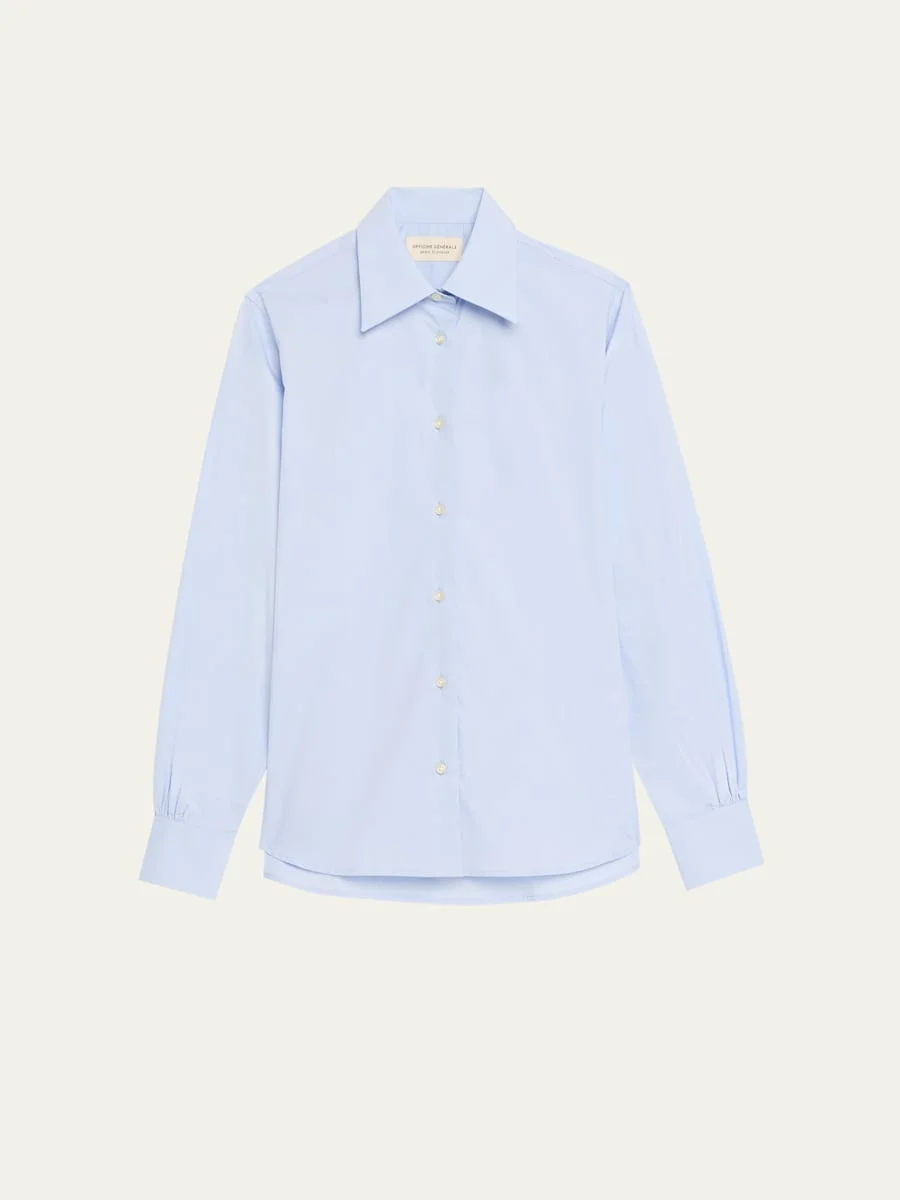 Ella Long-Sleeve Cotton Poplin Shirt - 1