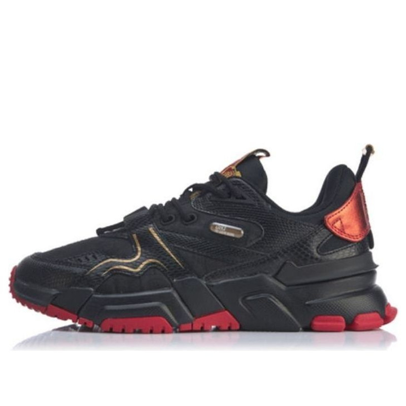 Li-Ning 001 Support Classic Casual Shoes CNY Black Red AGCQ103-1 - 1