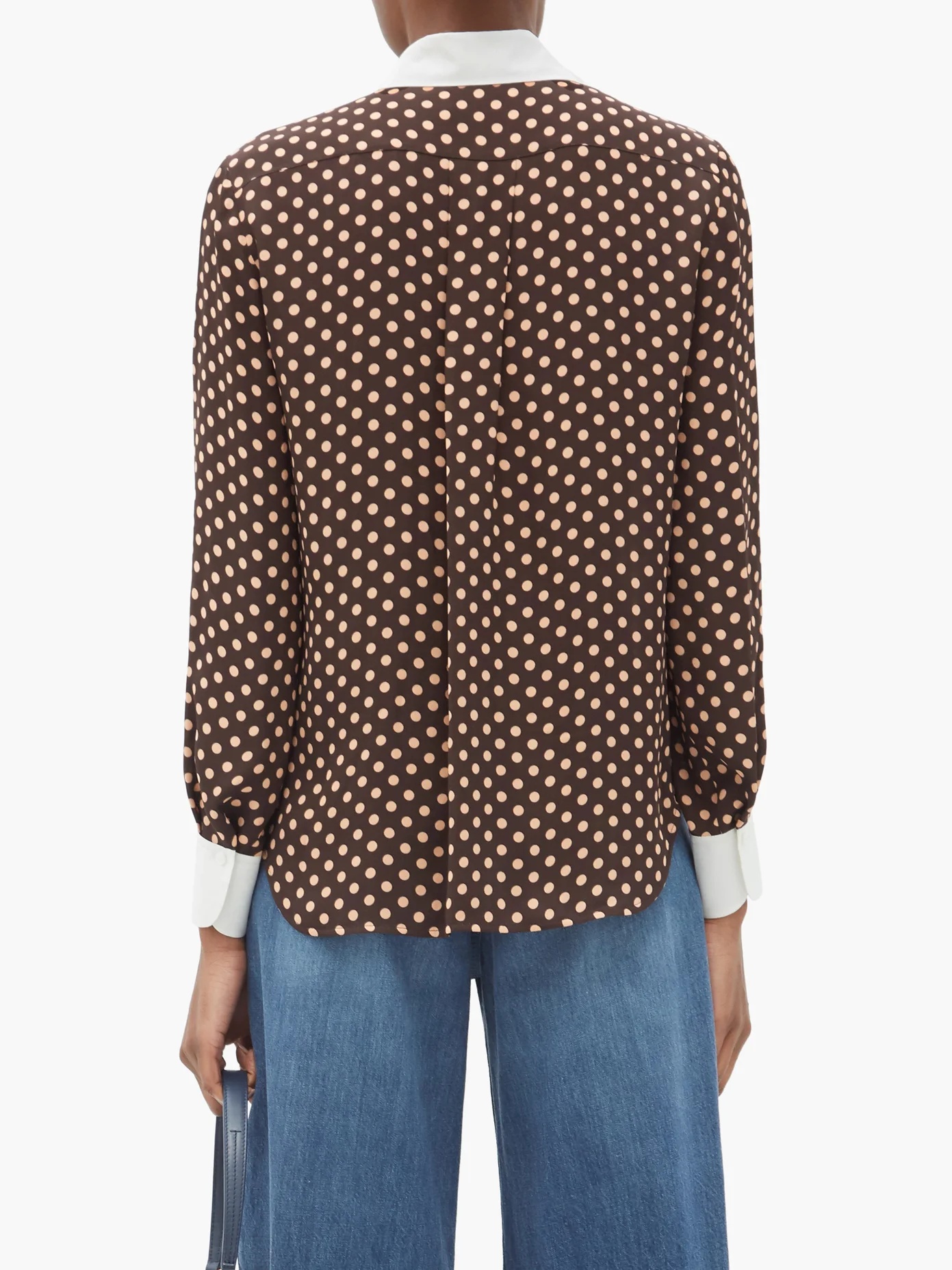 Polka-dot crepe blouse - 5