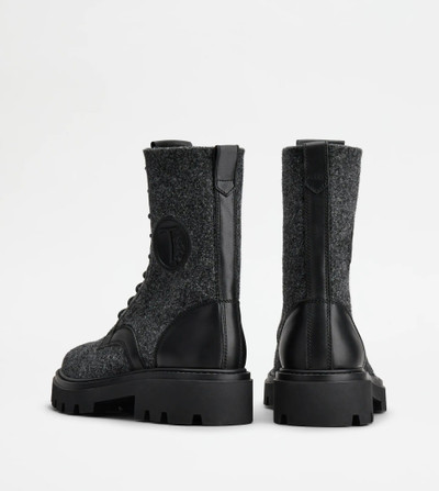 Tod's BOOTS IN FELT AND LEATHER - GREY, BLACK outlook