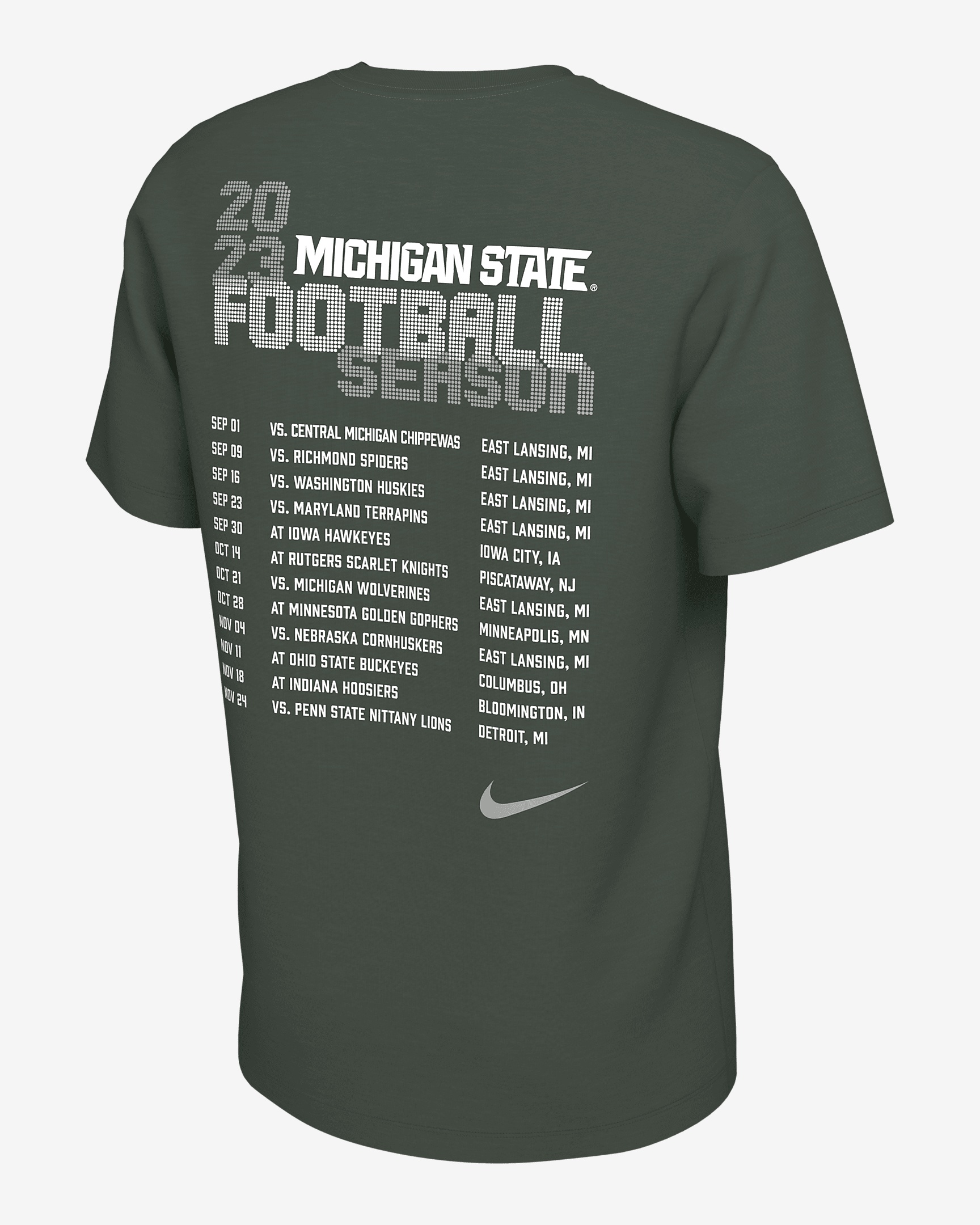 Michigan State Schedule Nike Men's College T-Shirt - 2