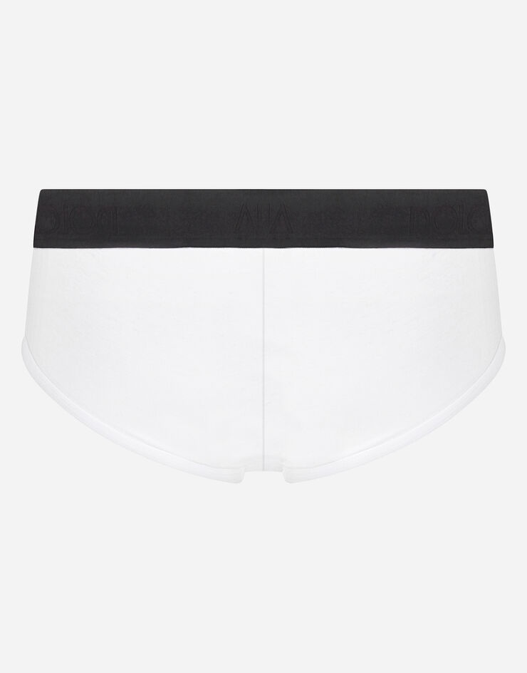 Two-way stretch cotton Brando briefs with D&G patch - 3