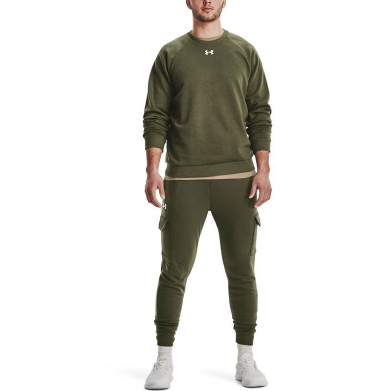Under Armour Rival Fleece Crew Top 'Olive Green' 1379755-390 - 5