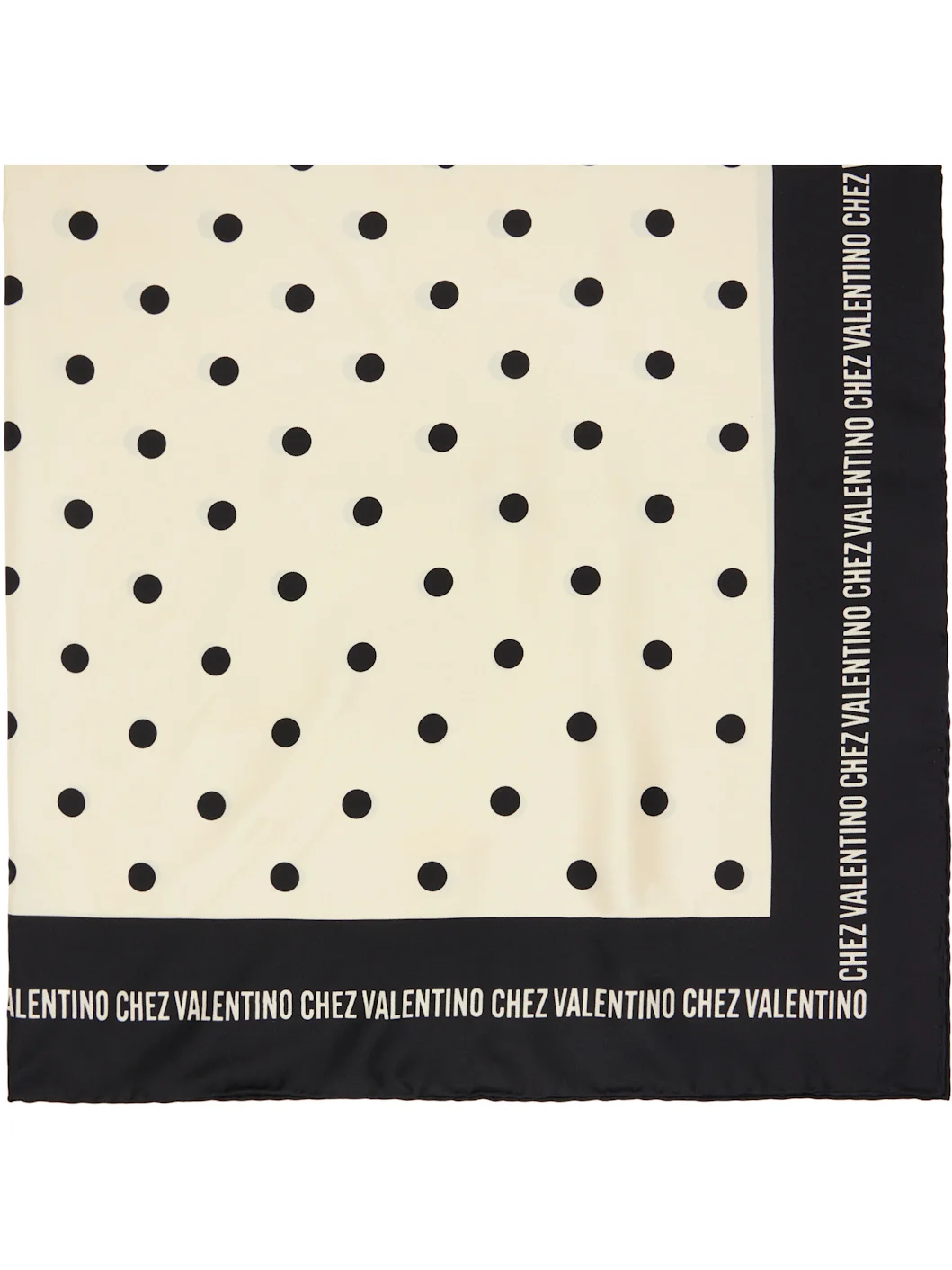 Off-White & Black 'Chez Valentino' Silk Scarf - 1