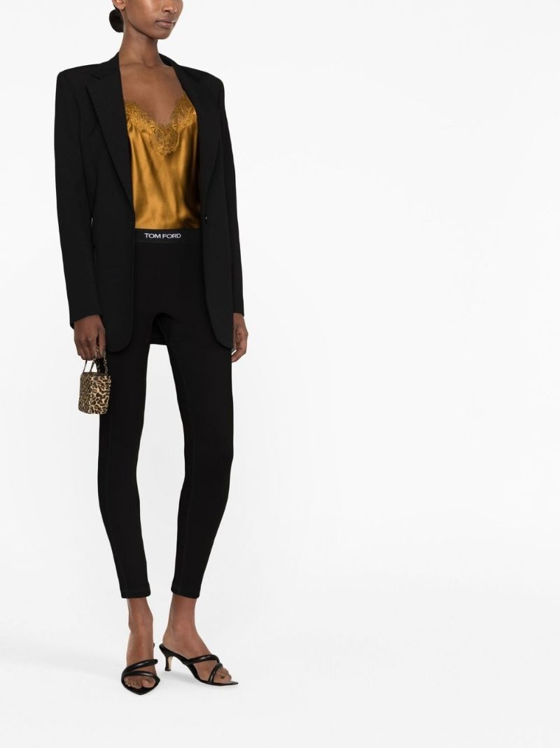 TOM FORD logo-waistband cropped leggings