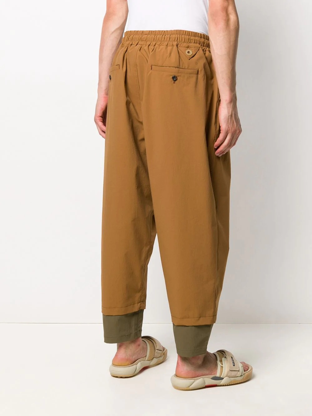 two-tone drop-crotch sarouel trousers - 4