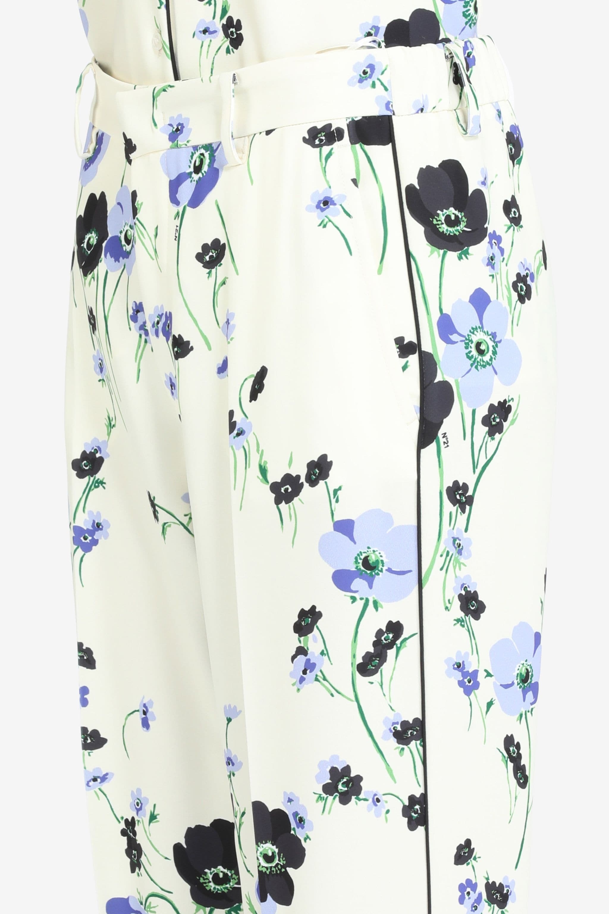 FLORAL PRINT STRAIGHT-LEG TROUSERS - 5