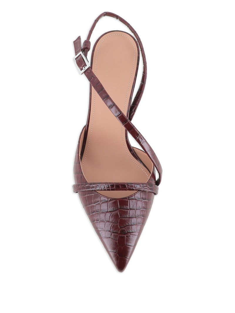 70mm Valeria crocodile-embossed pointed-toe pumps 3
