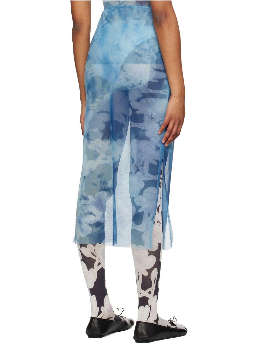 Blue Graphic Maxi Skirt - 3