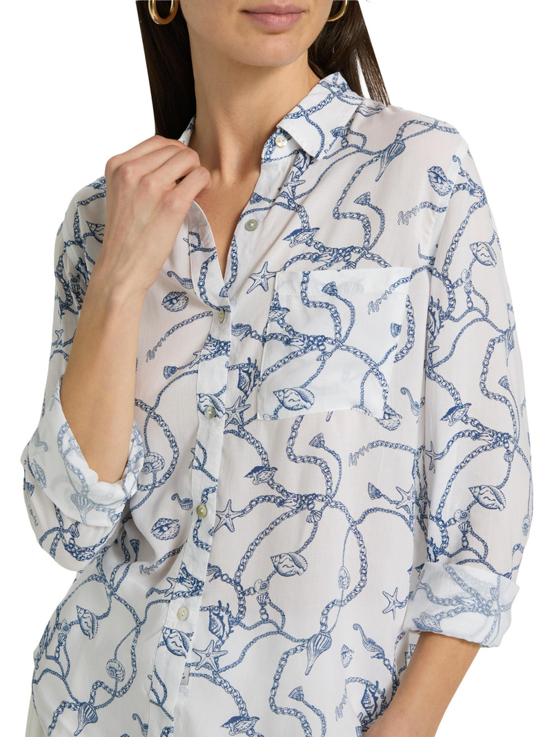Women's Josephine Nautical Chains Print Shirt - Nautical Chains 6