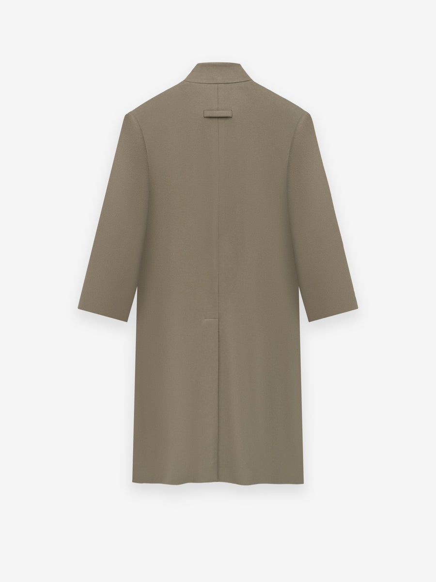 Melton Wool Lapelless Coat - 4