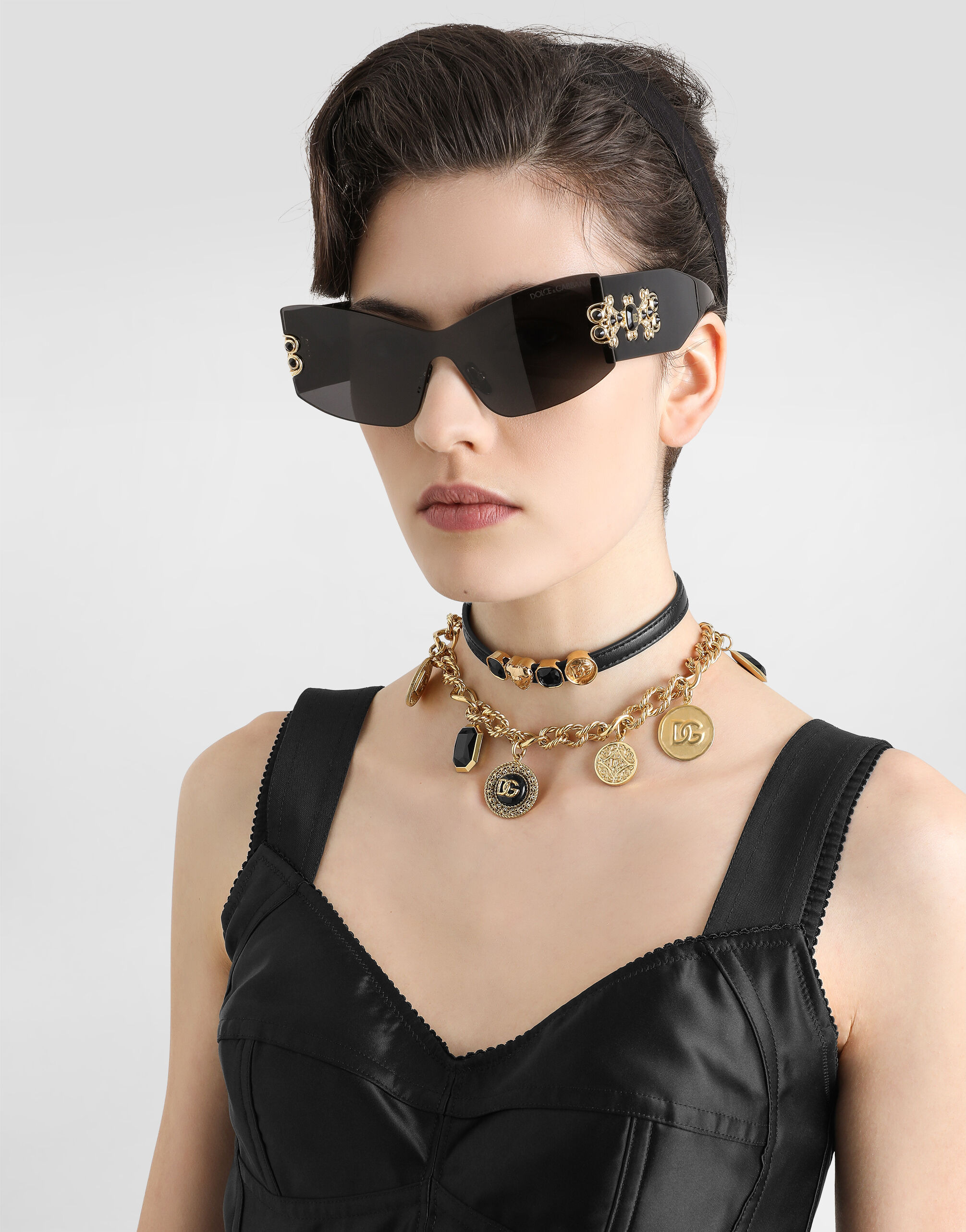 Calfskin bracelet with vintage gold print - 2