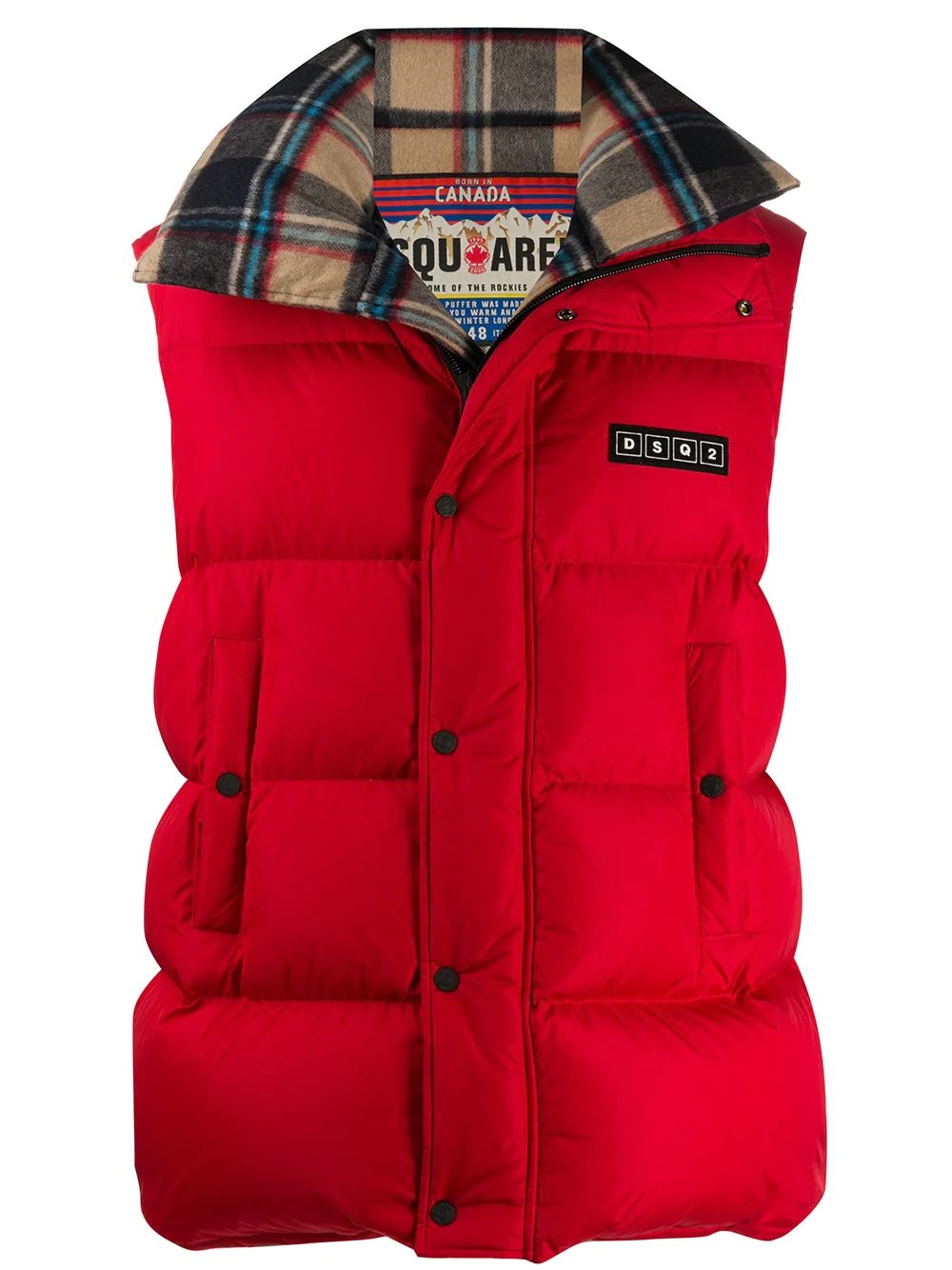 logo-patch padded gilet - 1