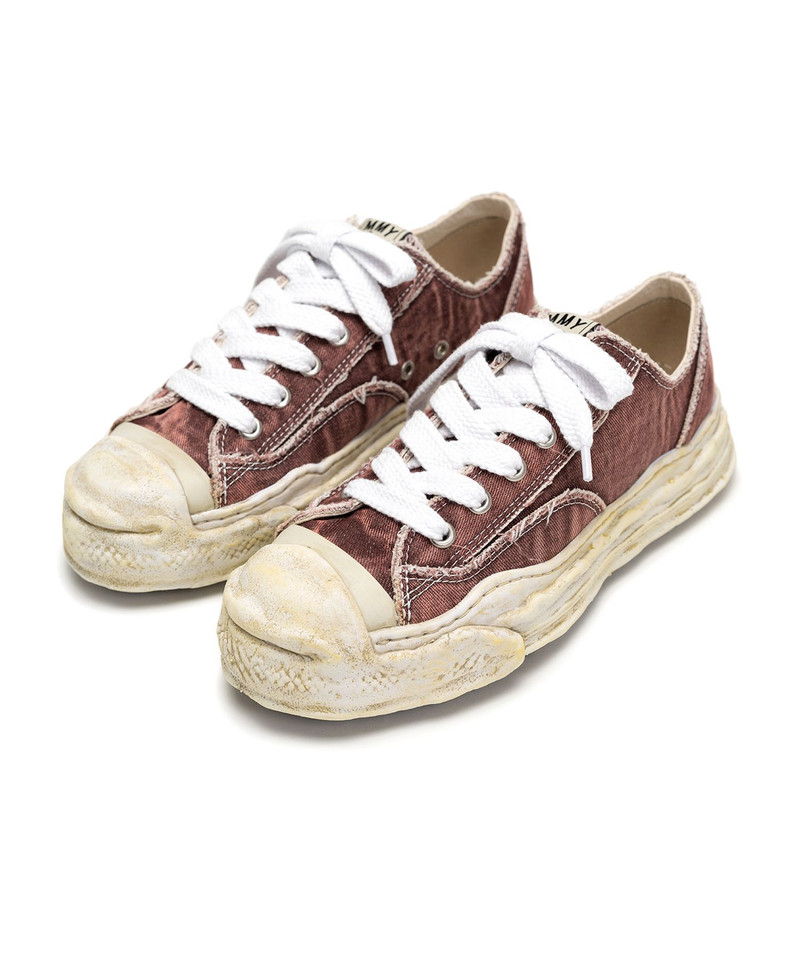 "HANK" OG Sole Bleach-Wash Denim Canvas Low-top Sneaker 20