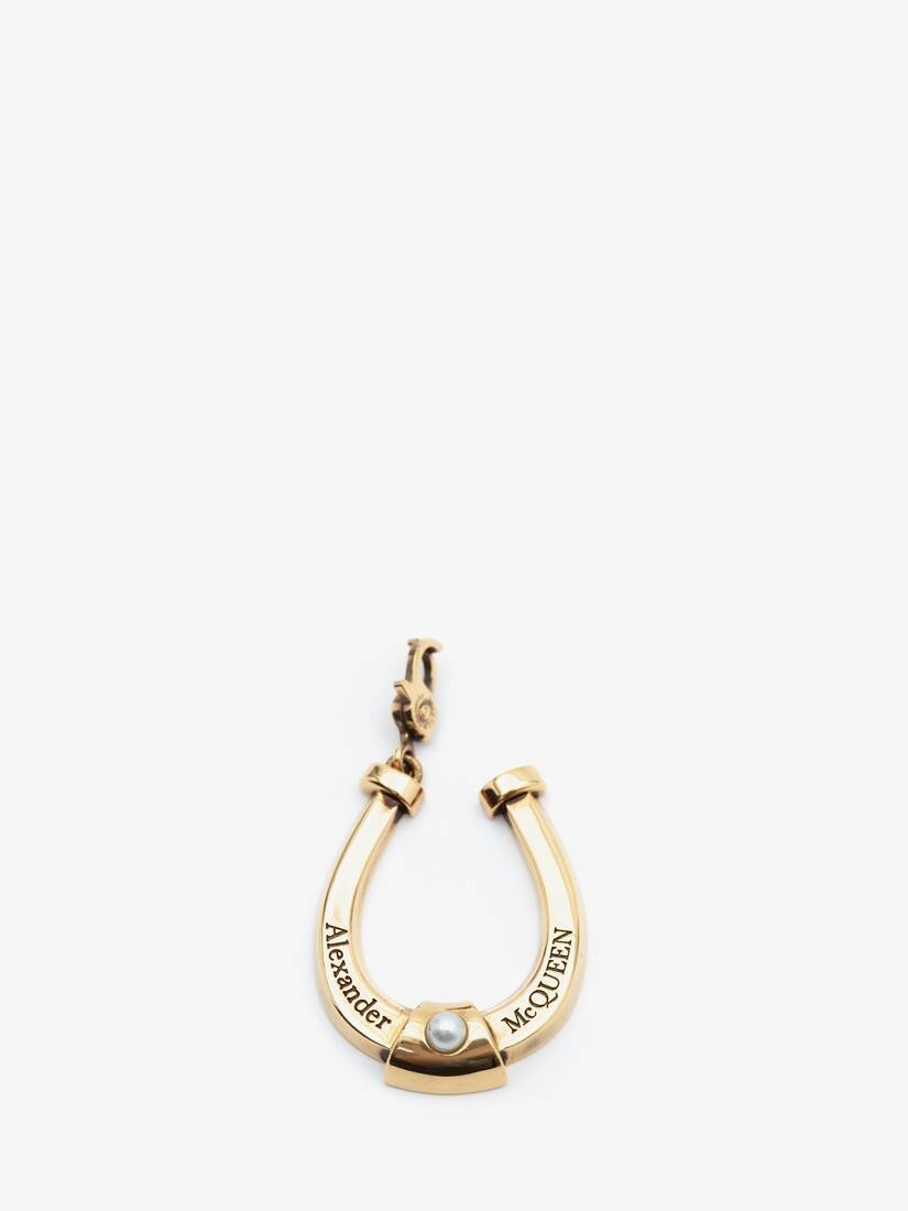 Lucky Horse Shoe Charm in Antique Gold - 1
