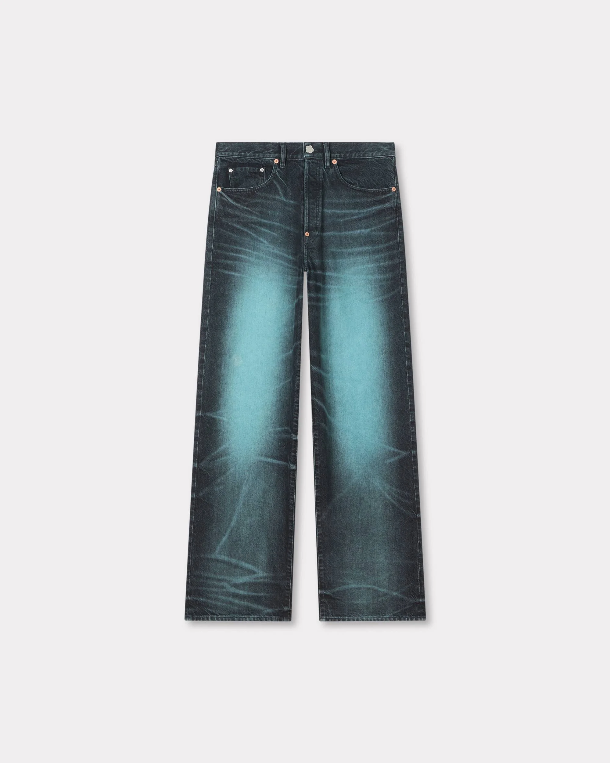 Turn up wide fit jeans in japanese denim - 1