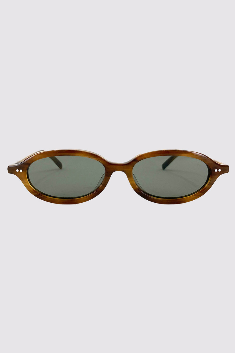 90s Slim Oval Sunglasses - Tortoiseshell 5