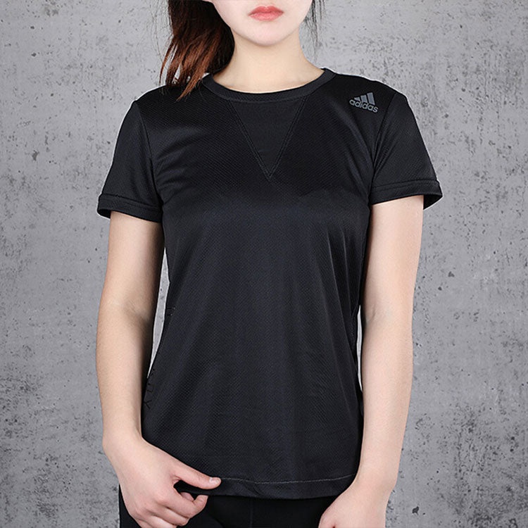 (WMNS) adidas Training T-shirts 'Black' FK9615 - 3