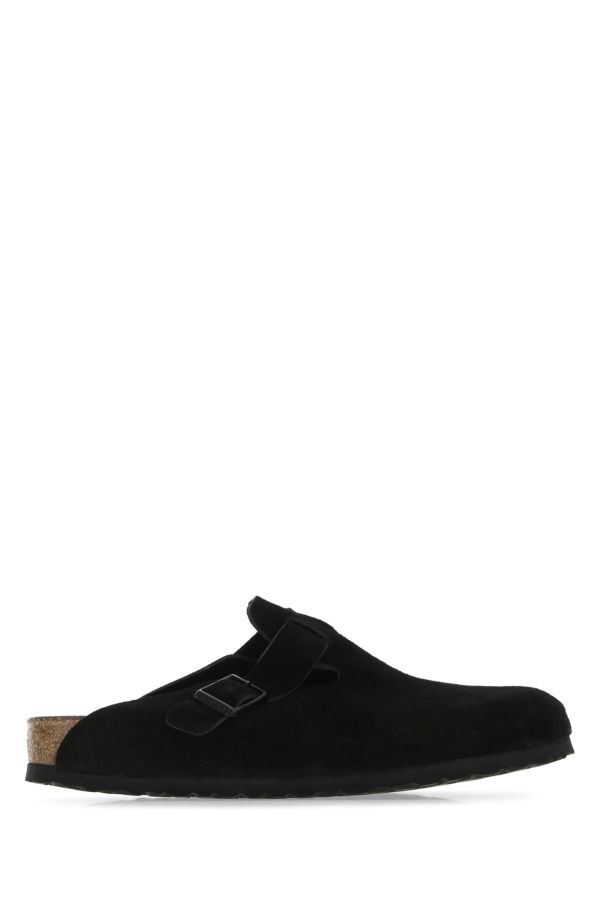 Black suede Boston slippers - 1