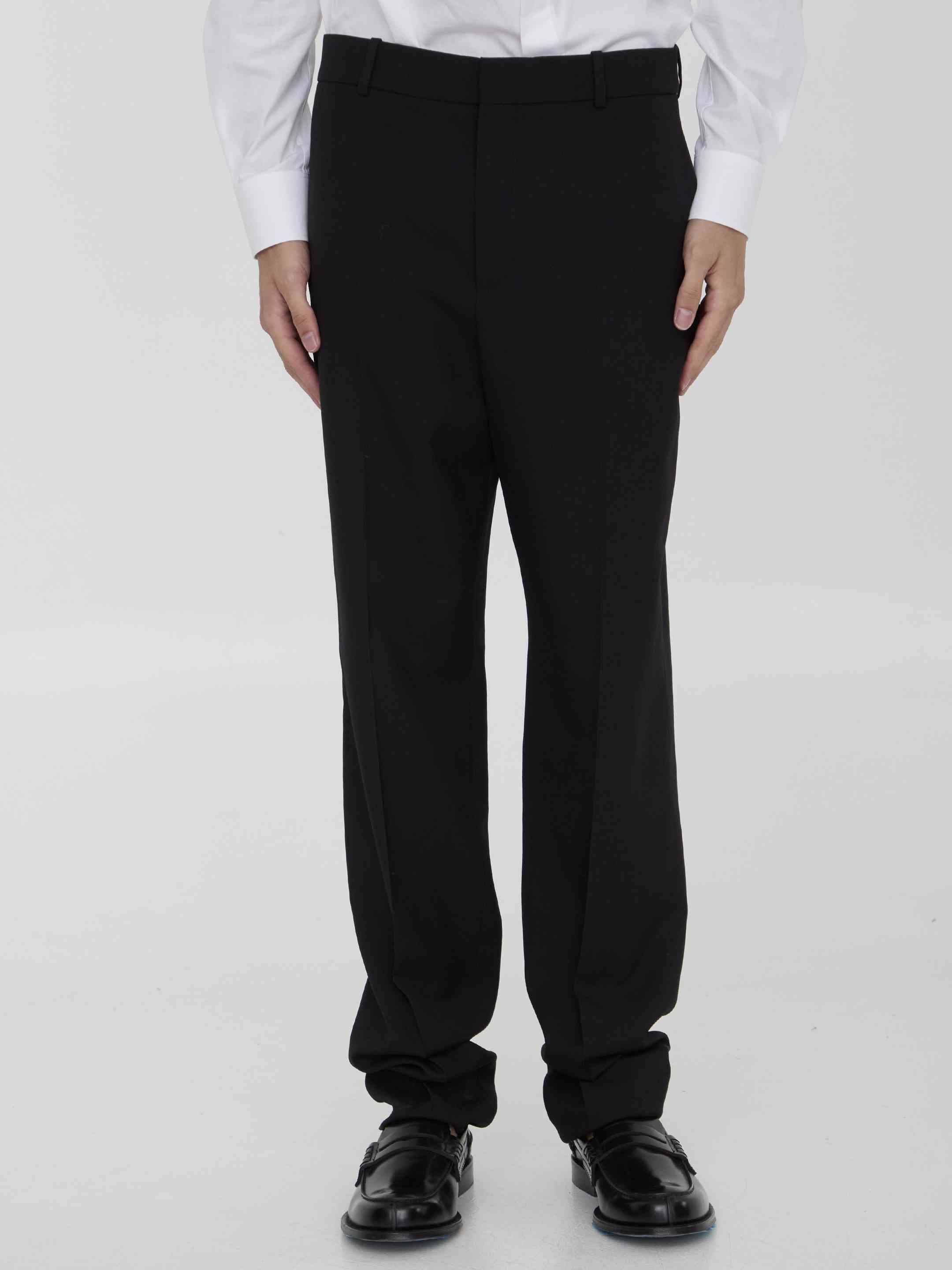 Saint Laurent Men Wool Gabardine Trousers - 1