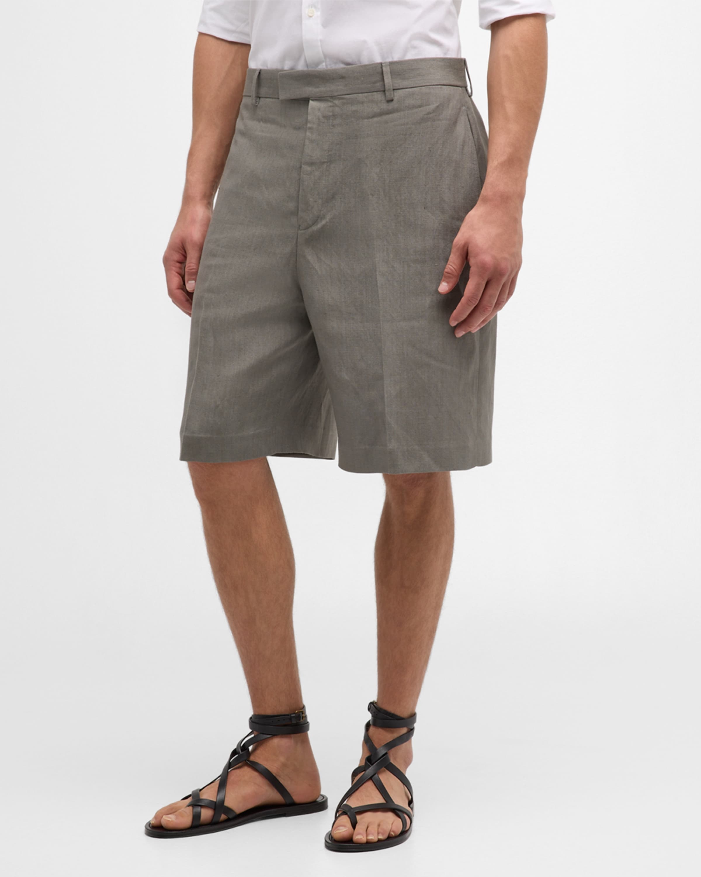 Men's Linen-Blend Shorts - 2