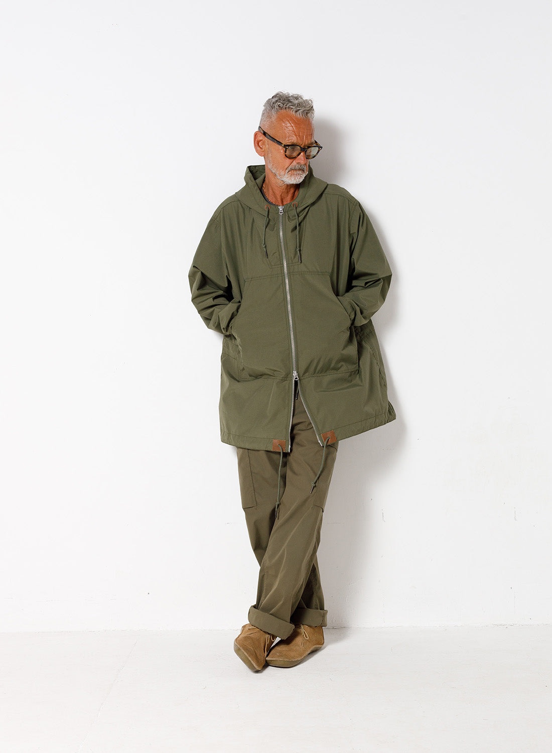 Nigel Cabourn Zip Smock in Army | REVERSIBLE