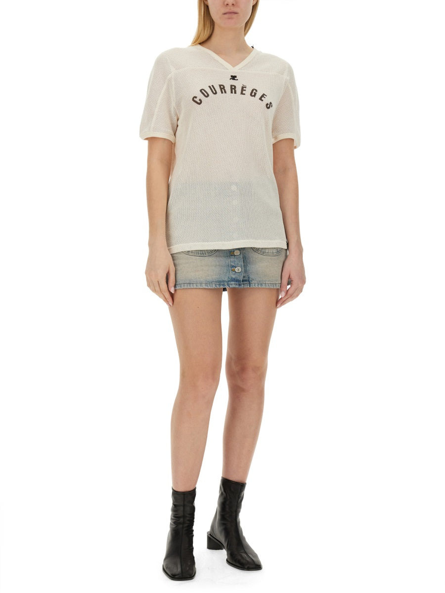 Courreges Women T-Shirt With Logo - 2