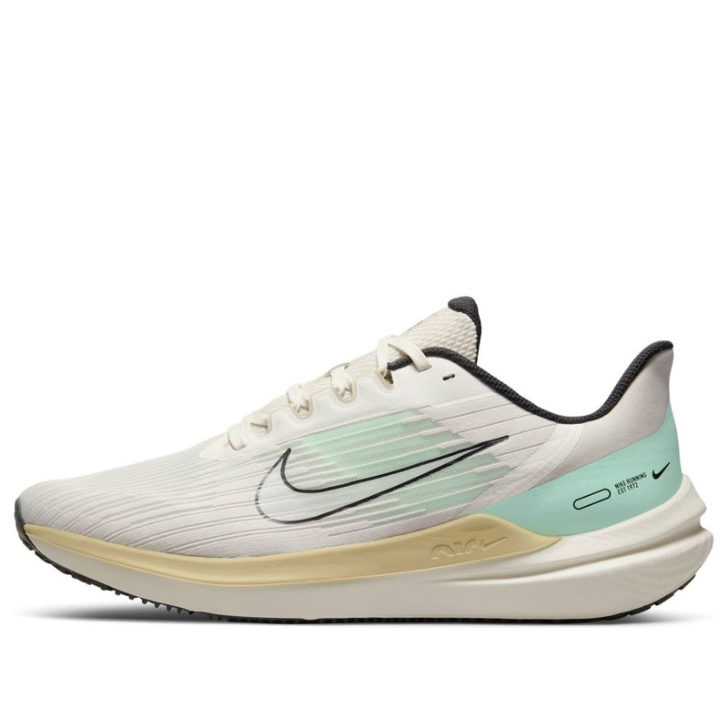 Nike Air Zoom Winflo 9 Wear-resistant Shock Absorption Low Tops White Green 'Light White Yellow' DV - 1