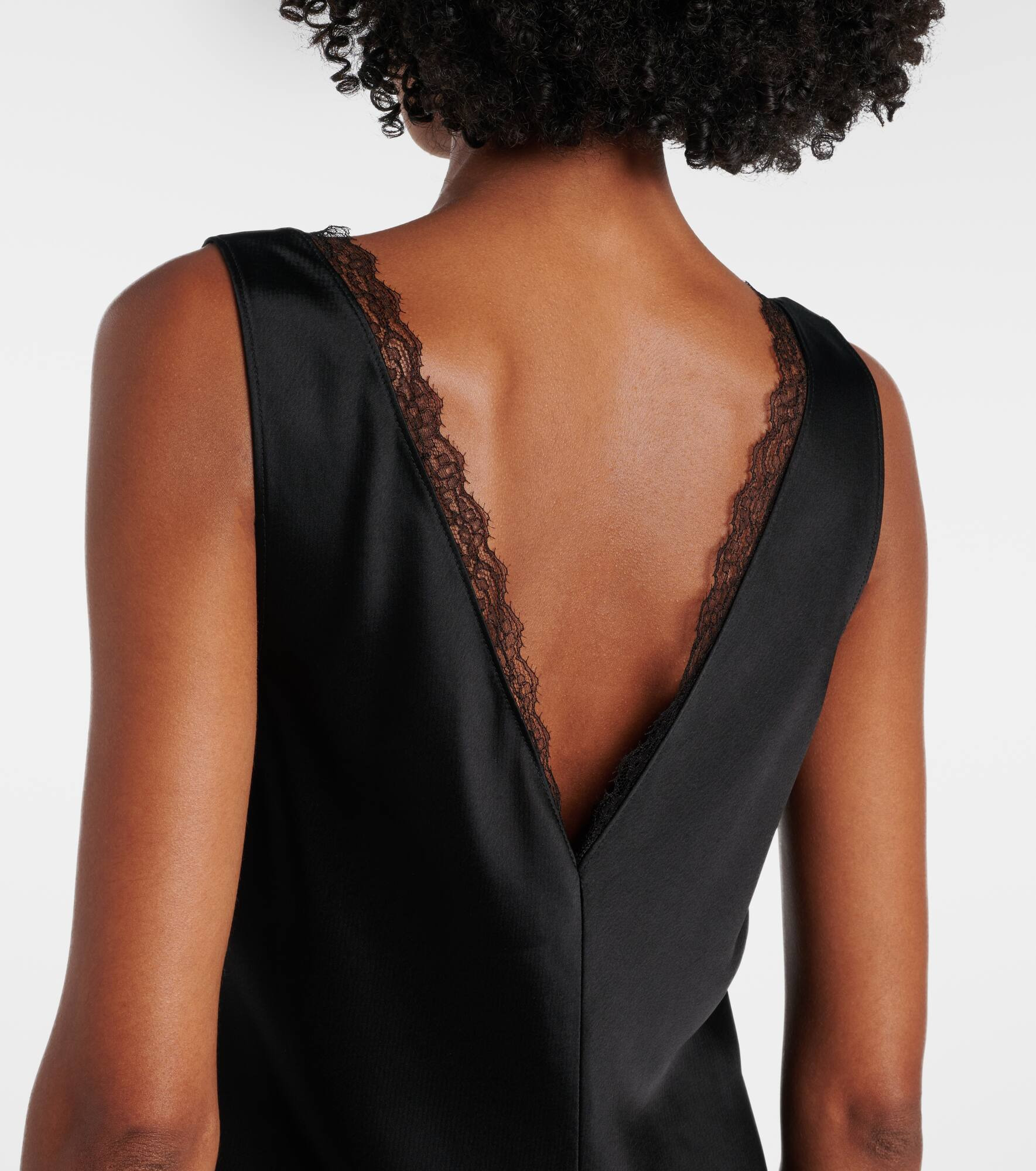Barb lace-trimmed satin minidress - 5