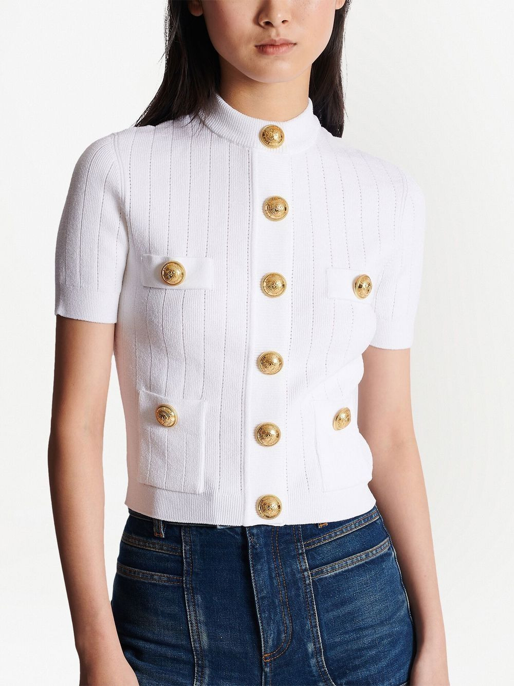 Balmain Women Short Sleeve Cardigan - 6