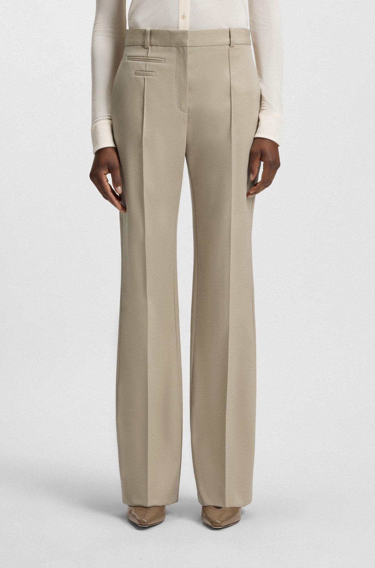 REGULAR-FIT TROUSERS IN VIRGIN-WOOL TWILL - 2