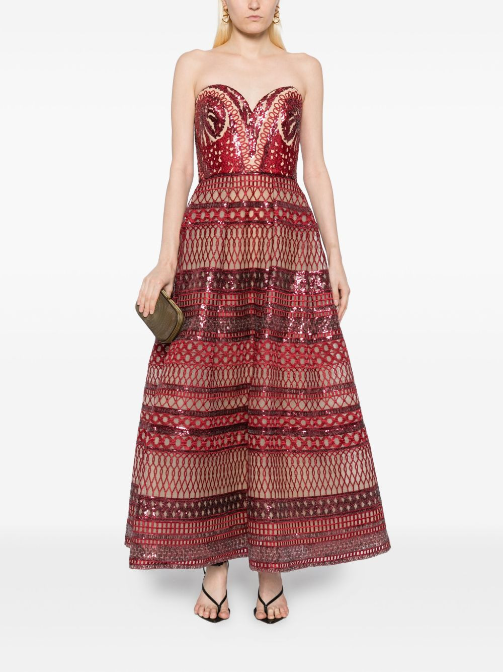 heart-shaped embroidered dress - 2