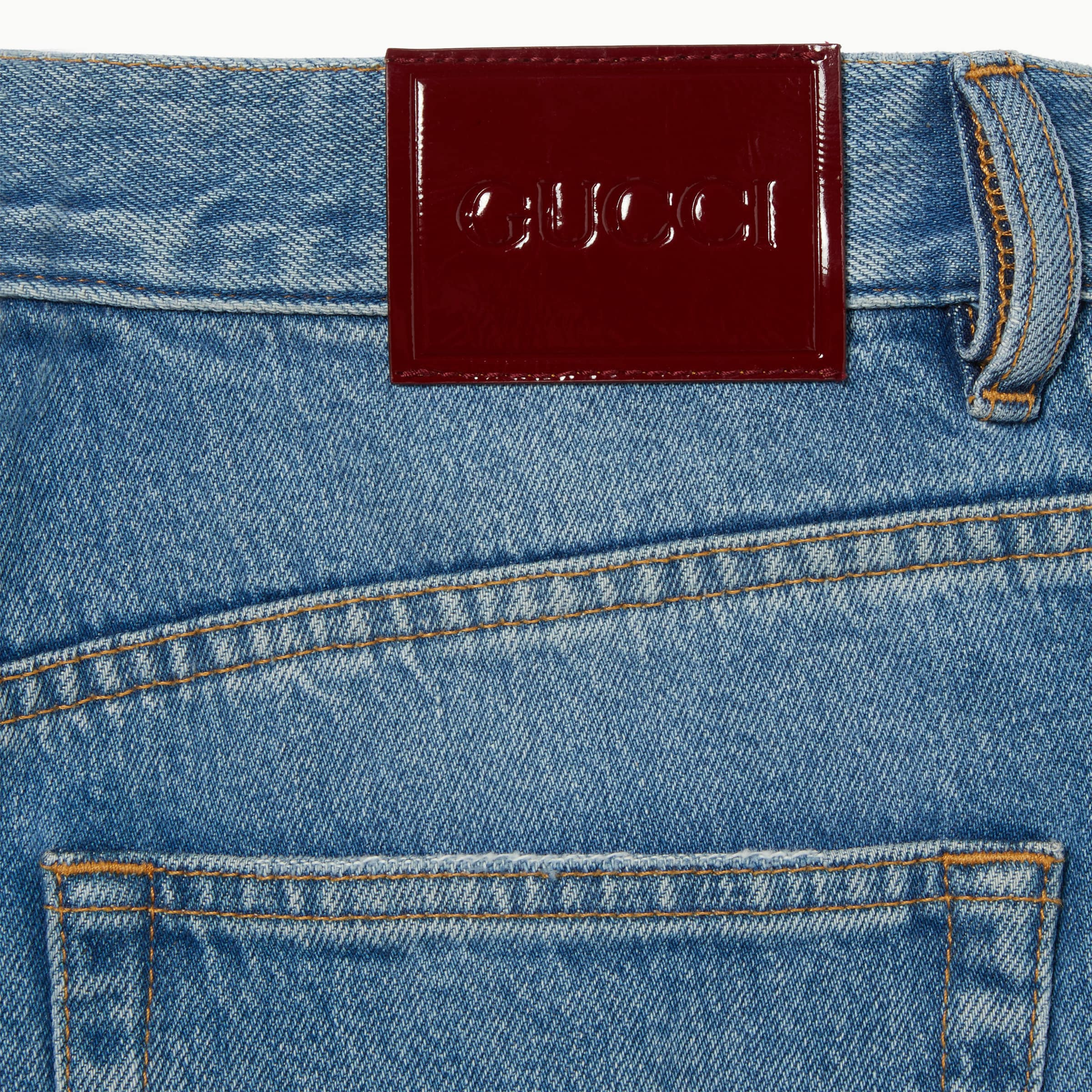 Cropped flared denim pants - 7